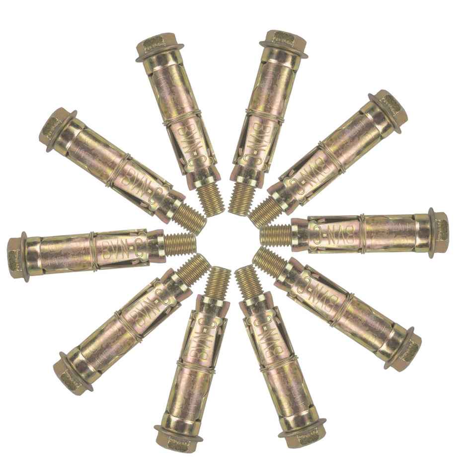 Spartan Bolt Type Wall Anchor Fasteners Kit | 12Mm, Bolt Screws, Rust Proof Easy Installation