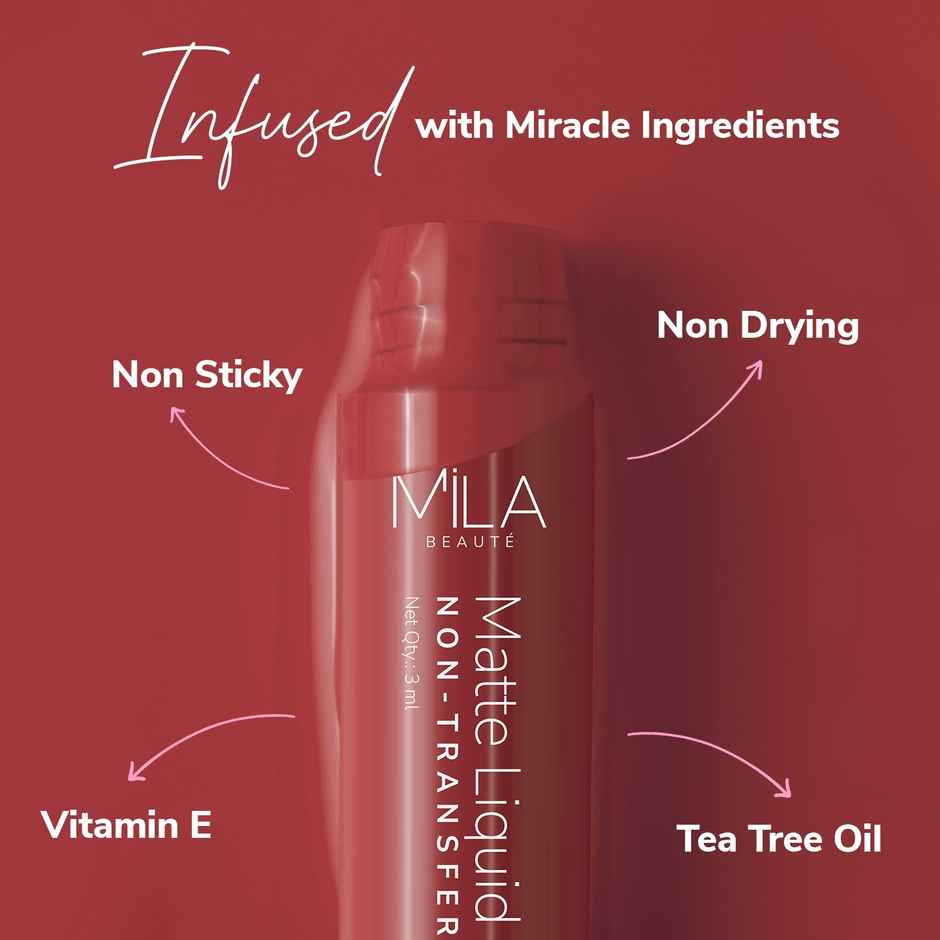 Mila Beaute Liquid Lipstick Set of 3 Non-Transfer | Matte | Hydrating | Mauves & Pinks