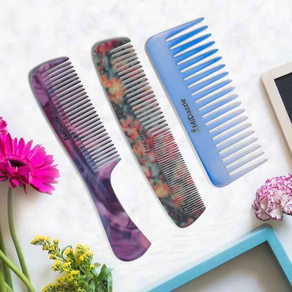 Midazzle Daily Comb | Assorted Colors Set of - 3 Multicolor |MIDC2705