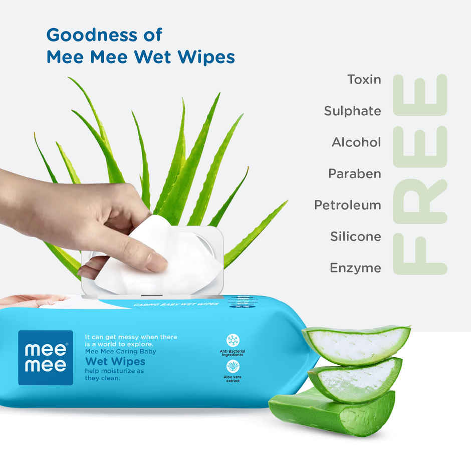 Mee Mee Baby Wet Wipes Aloe Vera For Kids | 0 - 3 years Combo