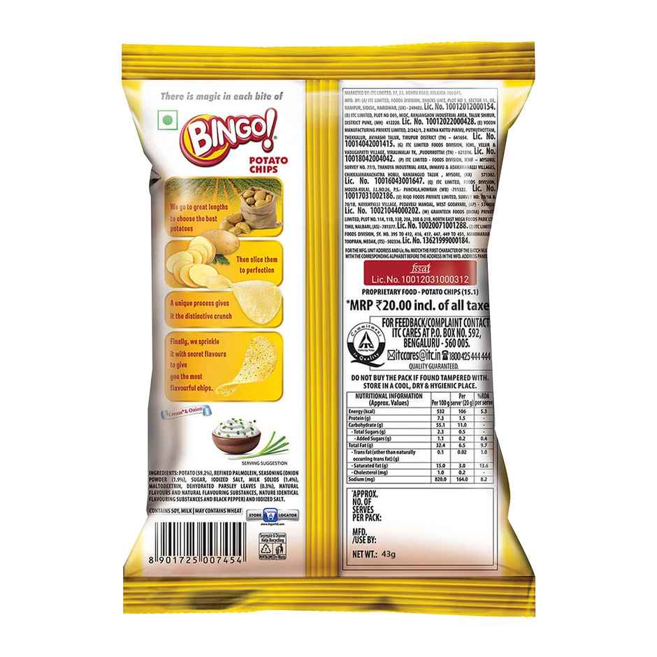 Bingo! Original Style Cream & Onion Flat Cut Potato Chips Combo