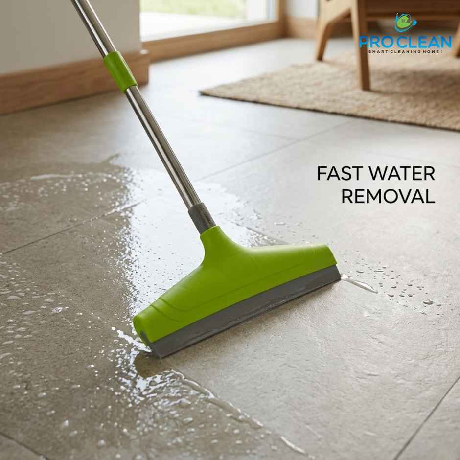 Proclean Bathroom Wiper | 12 Inch | with Handle -31 Inch | Green