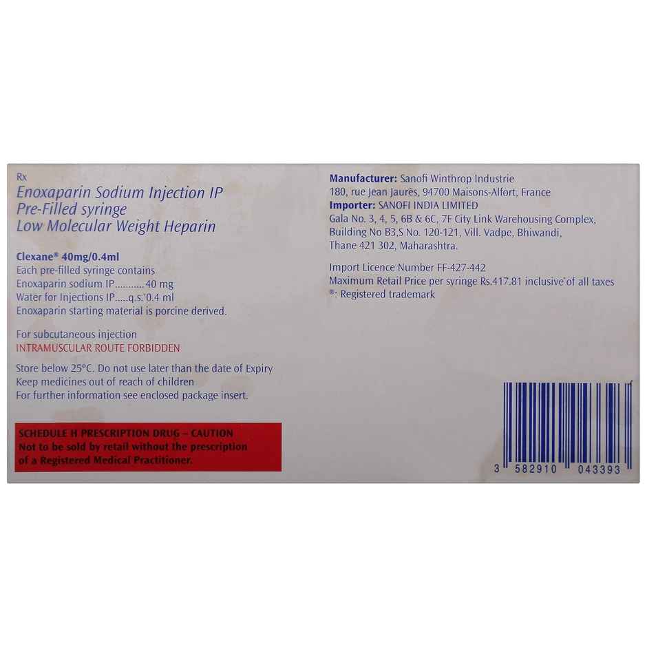 Clexane 40mg/0.4mL Injection
