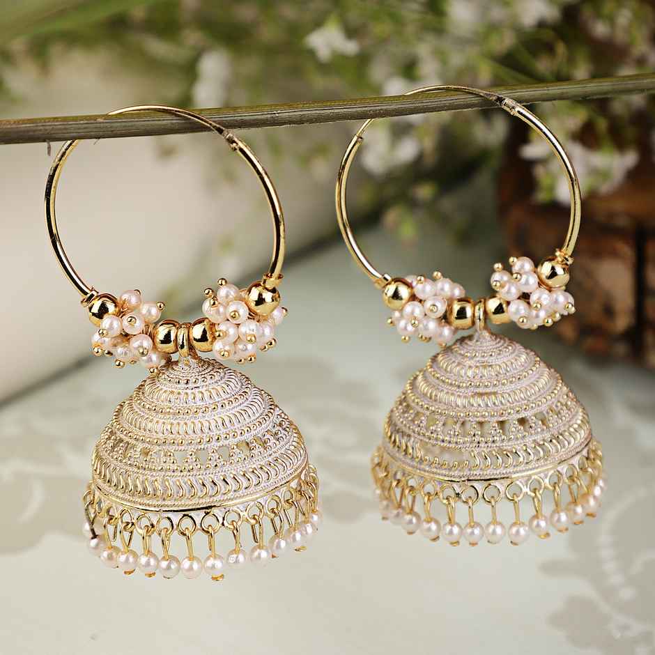 Shining Diva Fashion Latest Stylish Traditional Jhumka Jhumki Earrings for Women & Girls | 13623er