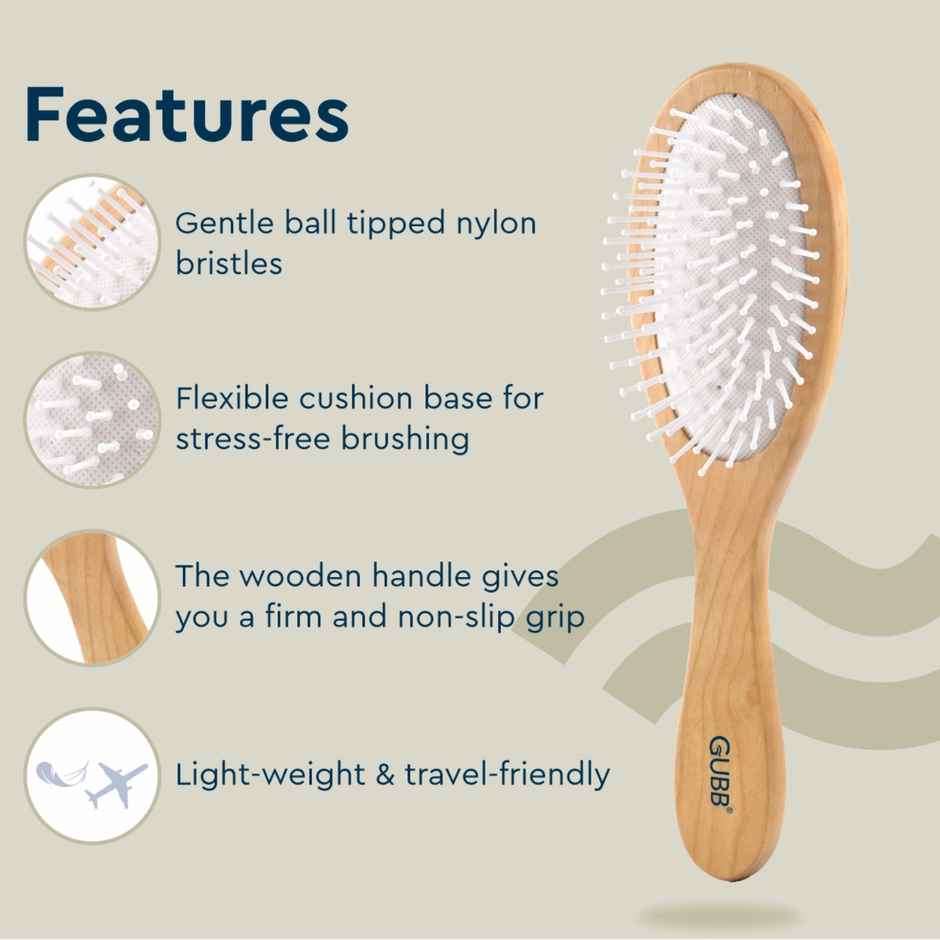 Gubb Oval Hair Brush | Wooden Hues