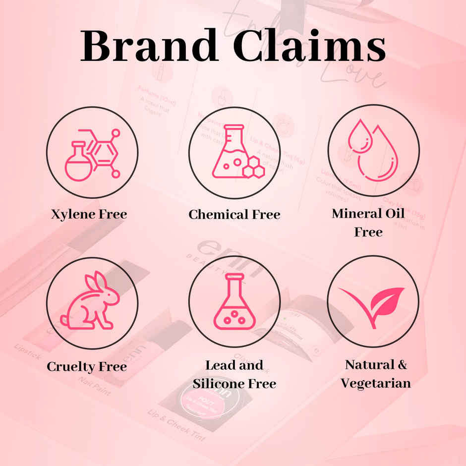 ENN Beauty Endless Love Gift Set | Clay Mask | Lipstick | Nail Paint | Lip & Cheek Tint | Perfume