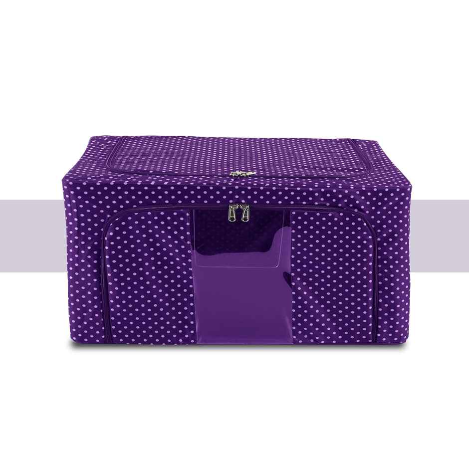 Kuber Industries 24 Liter Steel Frame Waterproof Parachute Cloth Storage Box | Blue