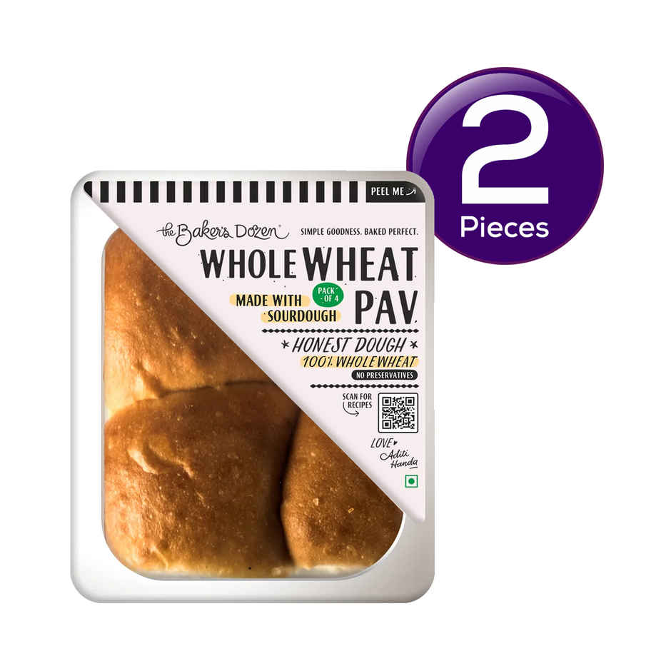 The Baker's Dozen Zero Maida Pav No Palm Oil No Preservative Wholewheat Combo