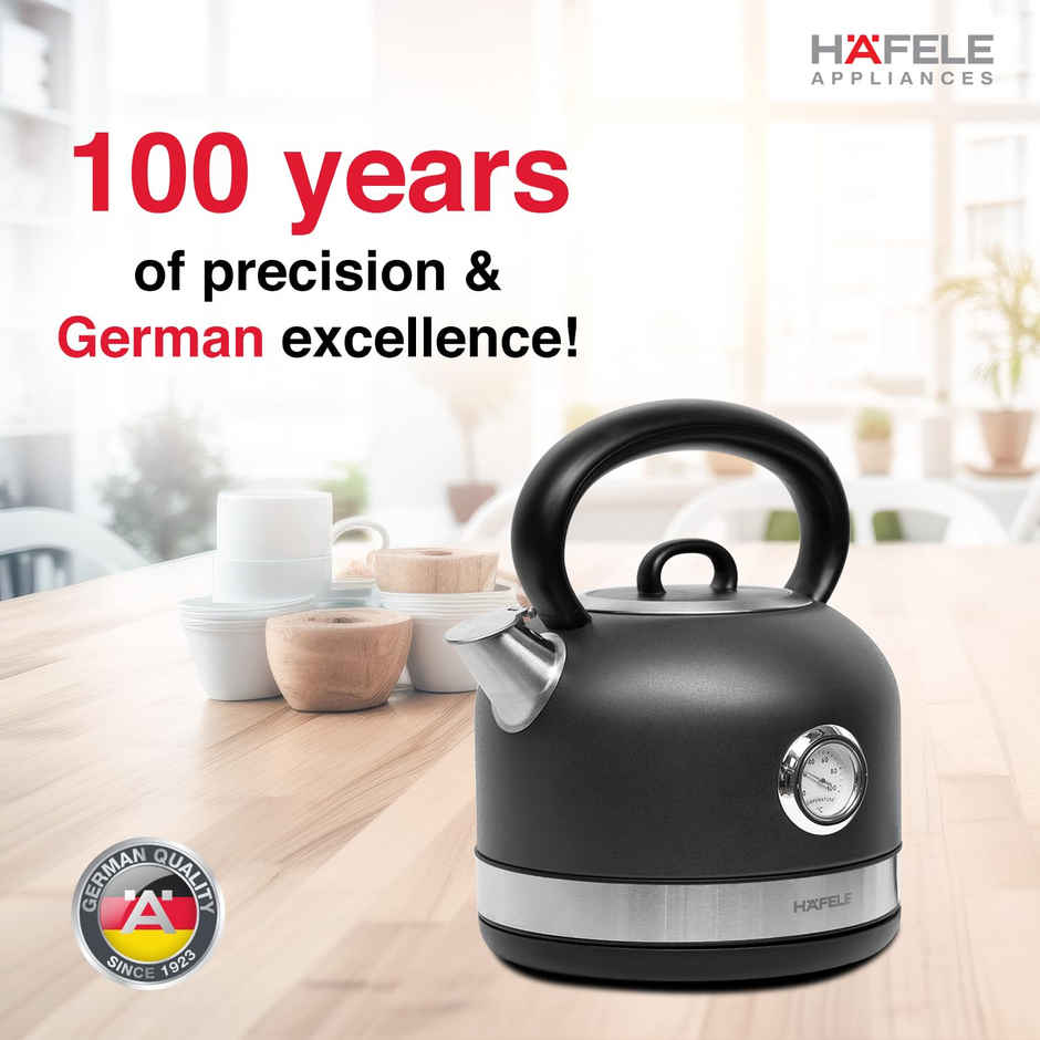 Hafele Dome Plus 2200W, 240V Electric Stainless Steel Kettle (1.7L, Grey)