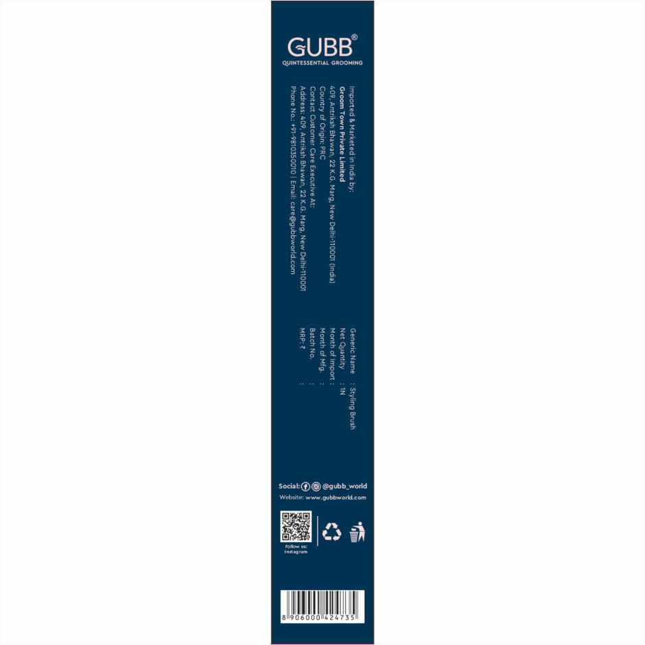 GUBB Styling Brush For Men & Women Vogue Range - Assorted