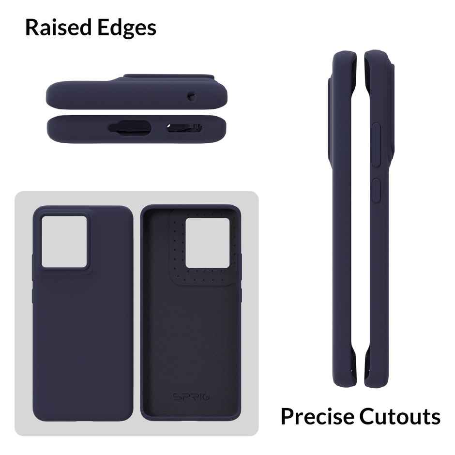 Sprig Liquid Silicon Back Cover/back Case for Moto Edge 50 Pro | Midnight Blue