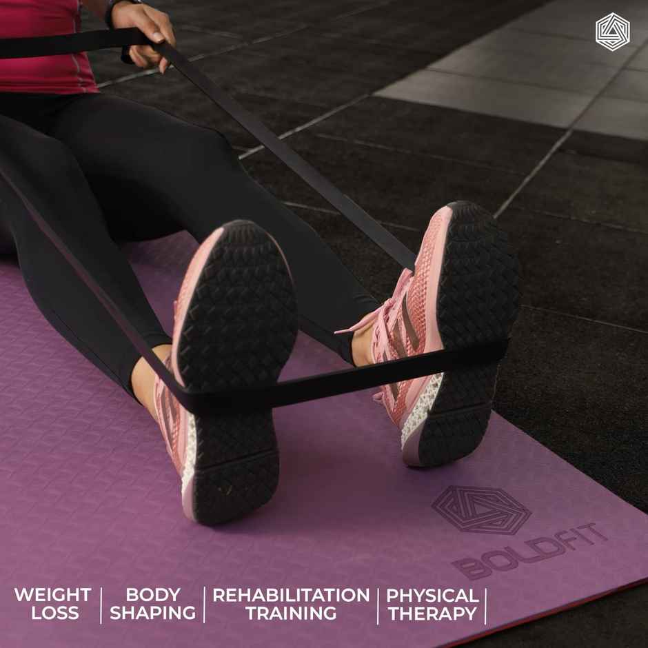 Boldfit Natural Rubber Heavy Resistance Band for Workout | Purple |30-45 kg