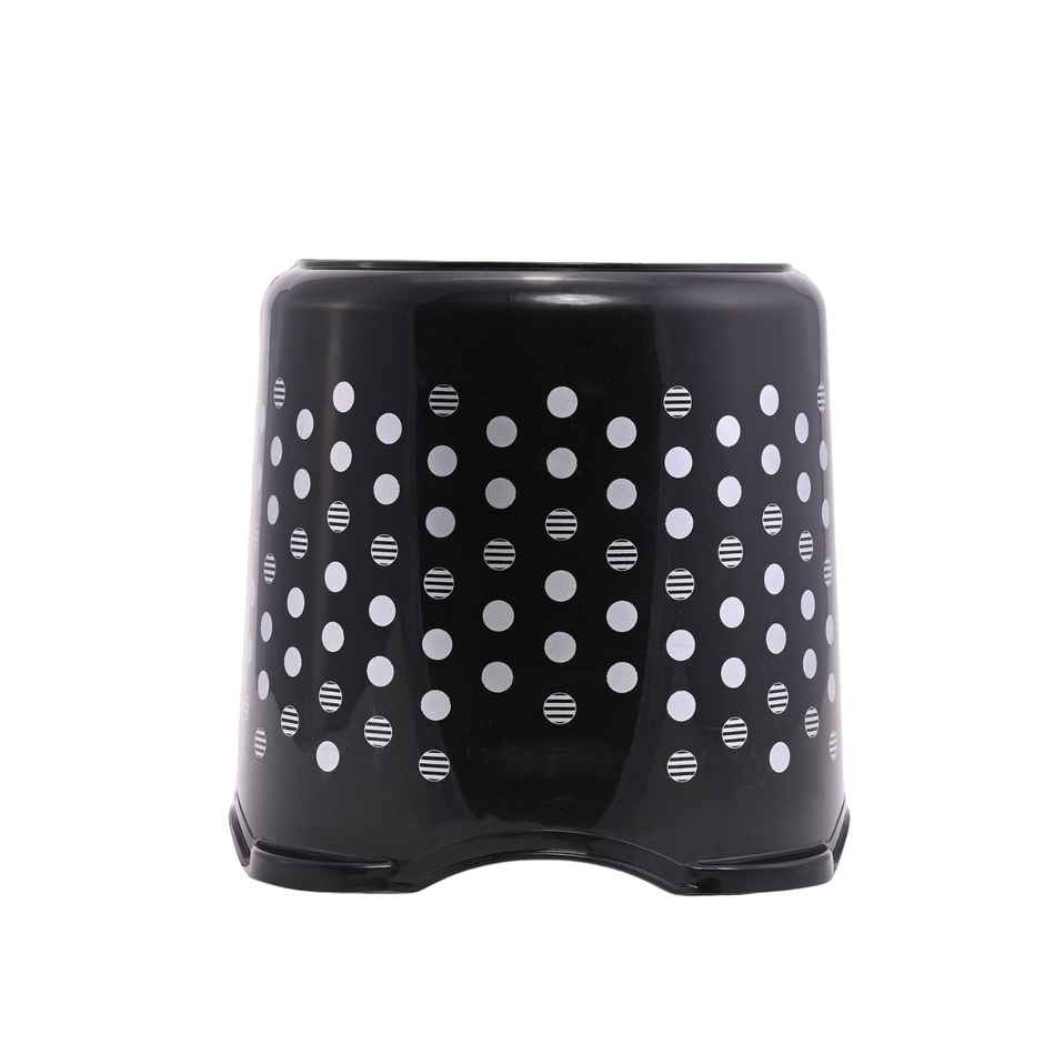 Kuber Industries Stackable Stool | Lightweight Space-Saving Stool for Kitchen & Garden | Black Dot
