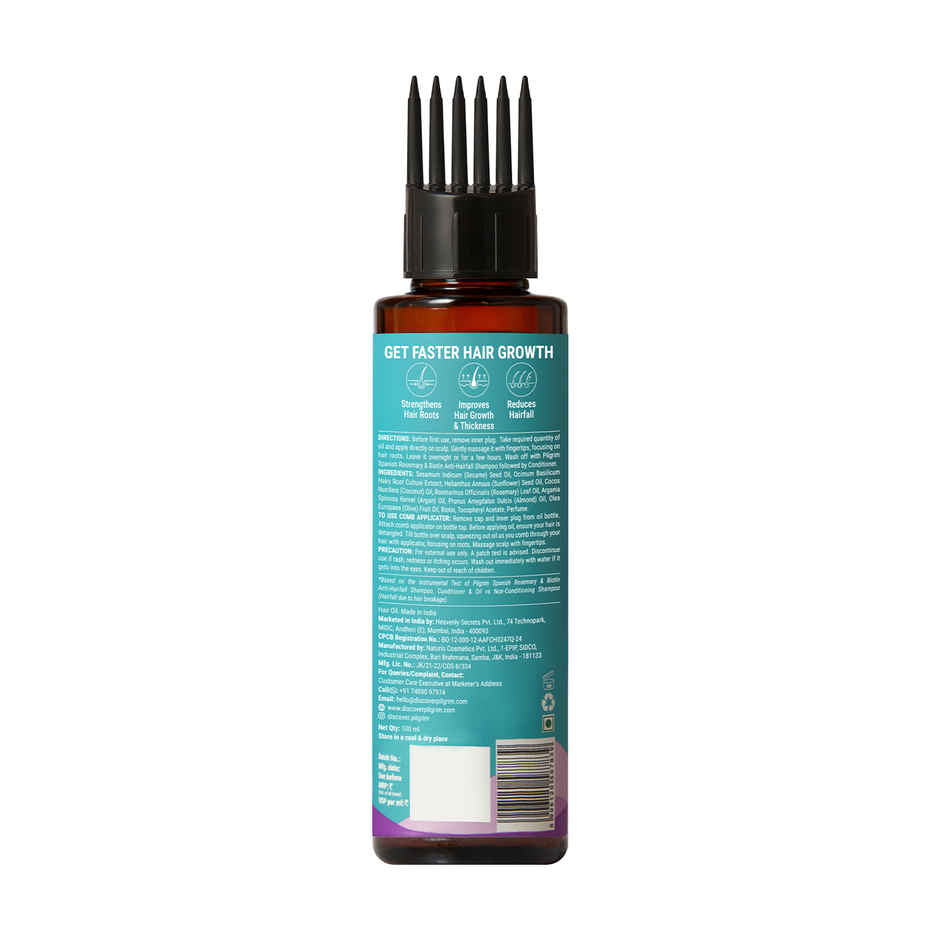PIlgrim Spanish Rosemary & Biotin Hair Growth Oil Reduces Hair Fall & Boosts Hair Growth
