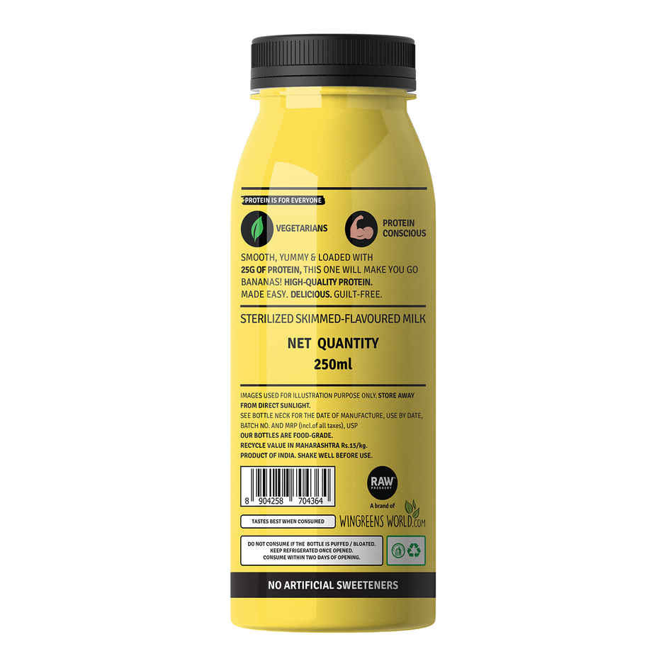 RAW Pressery 25g Protein Milkshake  Banana Honey  High Protein Shake  Contains Prebiotic Compounds