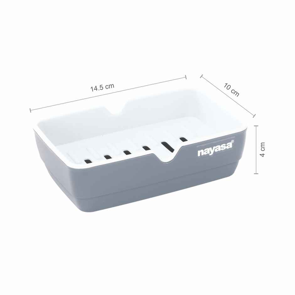 Nayasa Jumbo Plastic Soap Case for Bathroom, Grey
