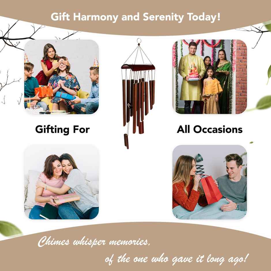 Ekhasa Positive Energy Bamboo Wind Chimes For Home, Balcony, Outdoor, Garden Decoration