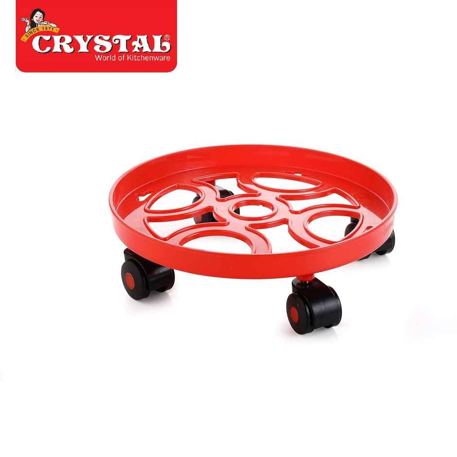 Crystal Hard Plastic Gas Cylinder Trolley | Colour May Vary