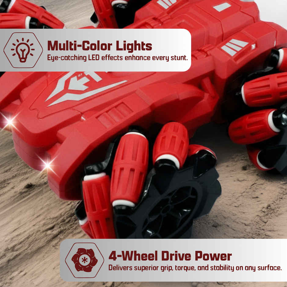 Race n Roll 2.4G Remote Control Stunt Car Red