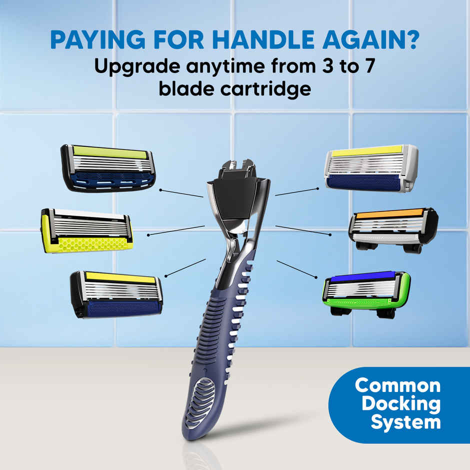 LetsShave Pro 6 Plus Shaving Razor for Men | World's First 6 Blade & Precision Back Blade Setup