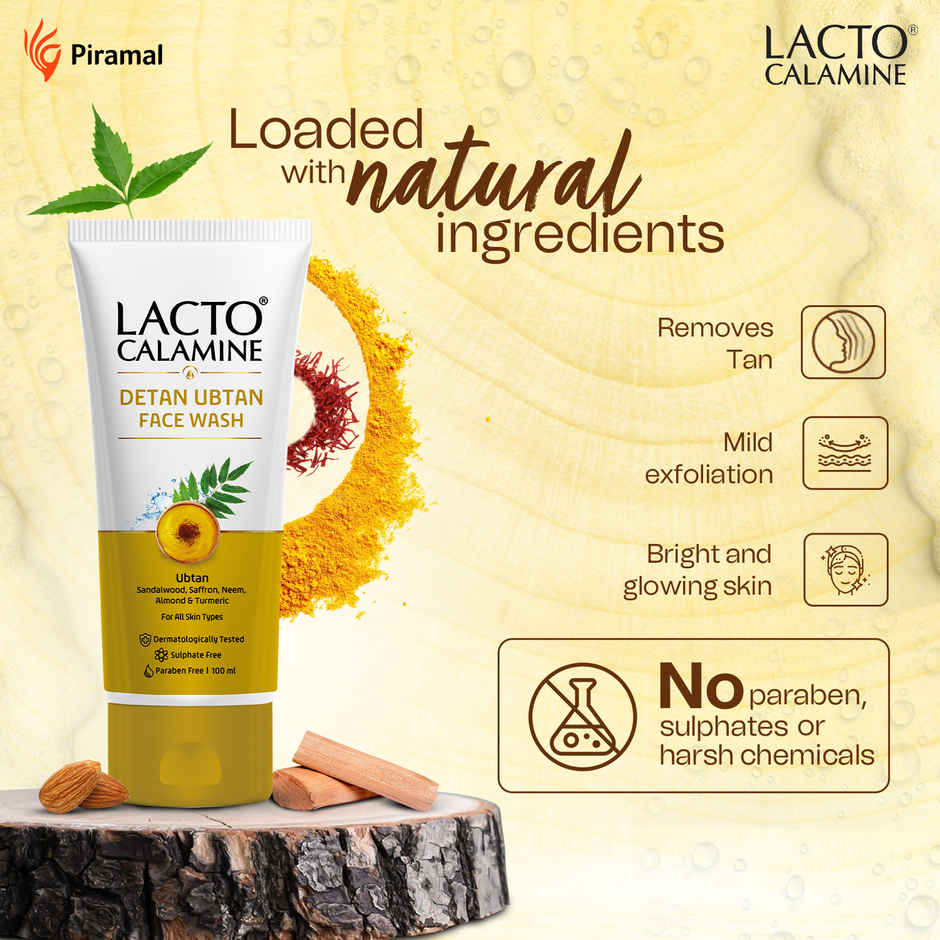 Lacto Calamine Ubtan Face Wash For Glowing Skin Natural Face Wash With Sandalwood