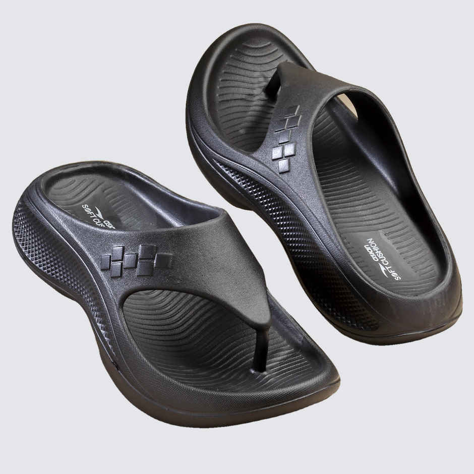 Asian Safari-01 Men Slippers Black (Size-8)