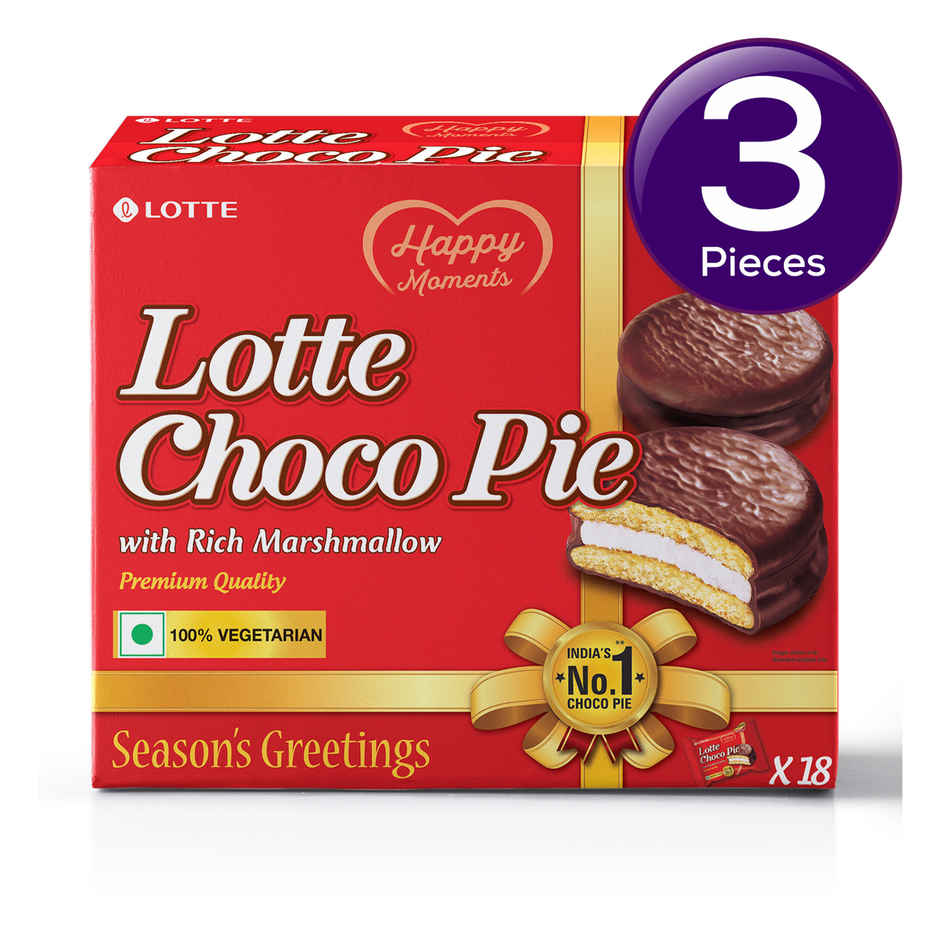 Lotte Premium Chocolate Choco Pie | Artificial Flavour-free and Preservative-free Combo