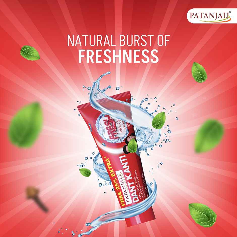 Patanjali Dant Kanti Fresh Active Gel Teeth Cleansers Paste For Strong Teeth and Gums