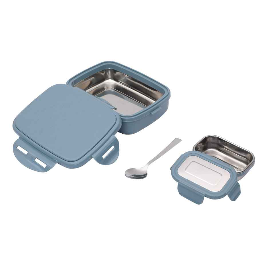 Jaypee Wavesteel Jr. Stainless Steel Insulated Lunch Box For School Kids ,Peacock Plum , 535 ml