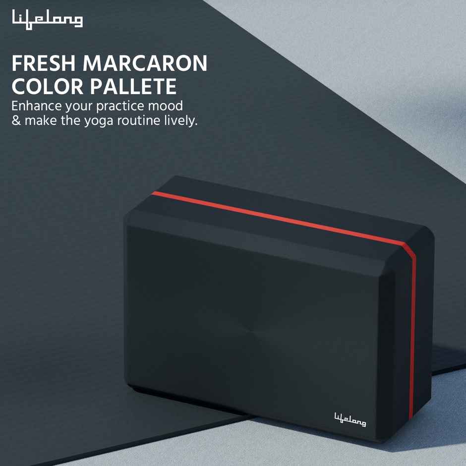 Lifelong Yoga Blocks Dual Colour |Size-4*6*9 Inch|Pack Of 1|Men & Women|Eva Foam(Llym111)