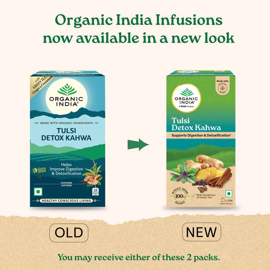 Organic India Tulsi Detox Kahwa Herbal Infusion Bags
