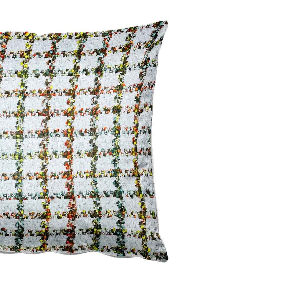 Bianca Decorative Hand Loom Cotton Jute Cushion Covers | 16 X16 Size | Abstract White