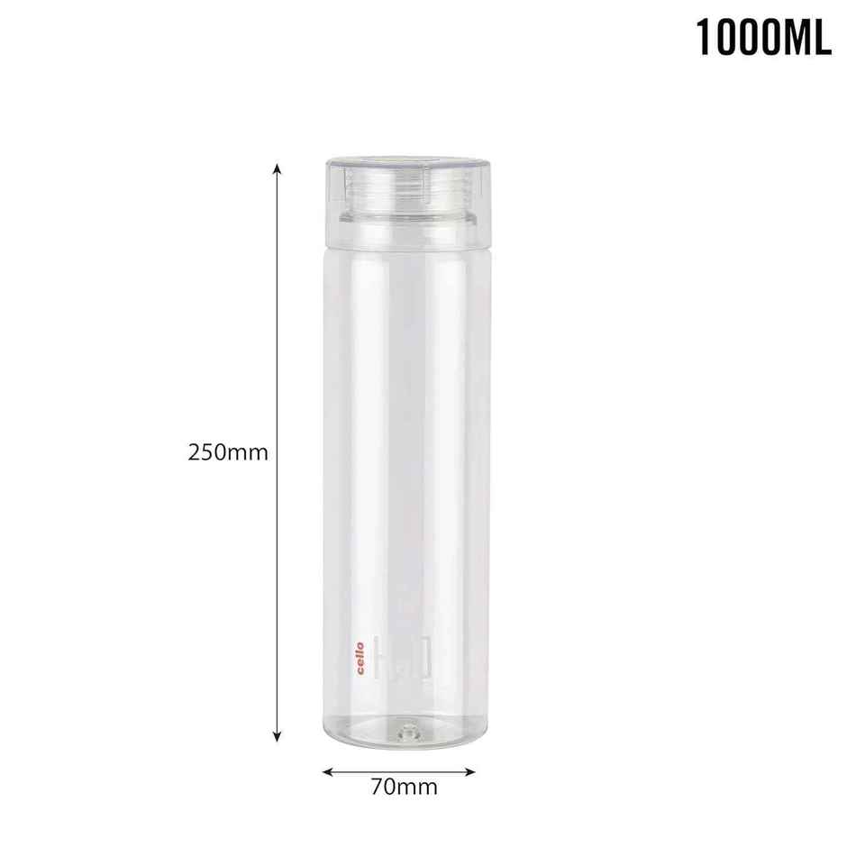 Cello H2O Round Unbreakable Plastic Bottle Leak proof & Break | proof | 1 L