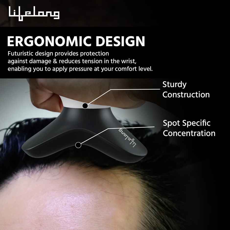 Lifelong Mini Head and Body Massager | Battery Powered | Black