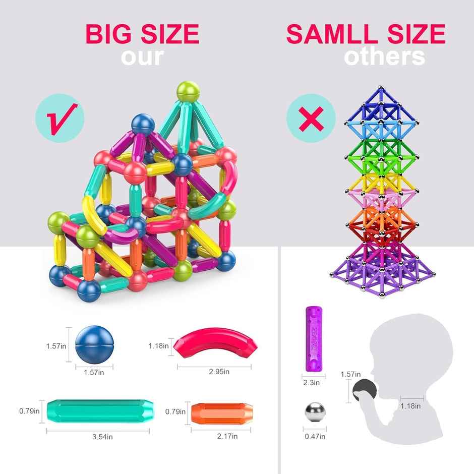 Kidara Magnetic Sticks & Balls Educational Building Toy for Kids