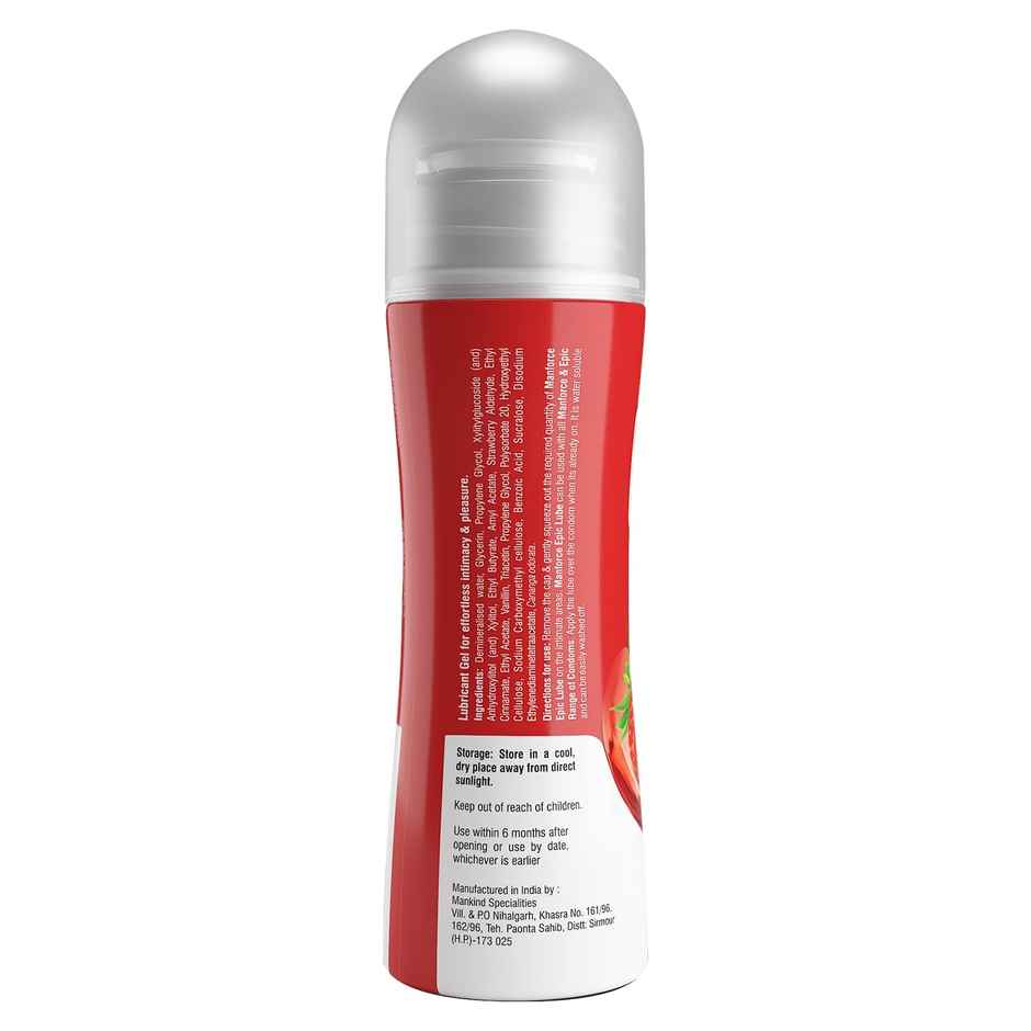 Manforce Epic Lube Strawberry Flavored Lubricating Gel for Men and Women Water Based Skin Friendly