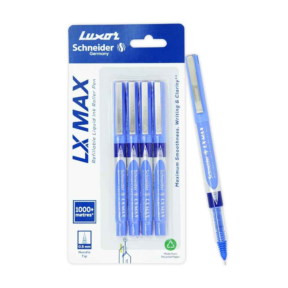 Schneider by Luxor LX MAX Roller Ball Pen | Blue | 0.5mm | 1000+ m writing length