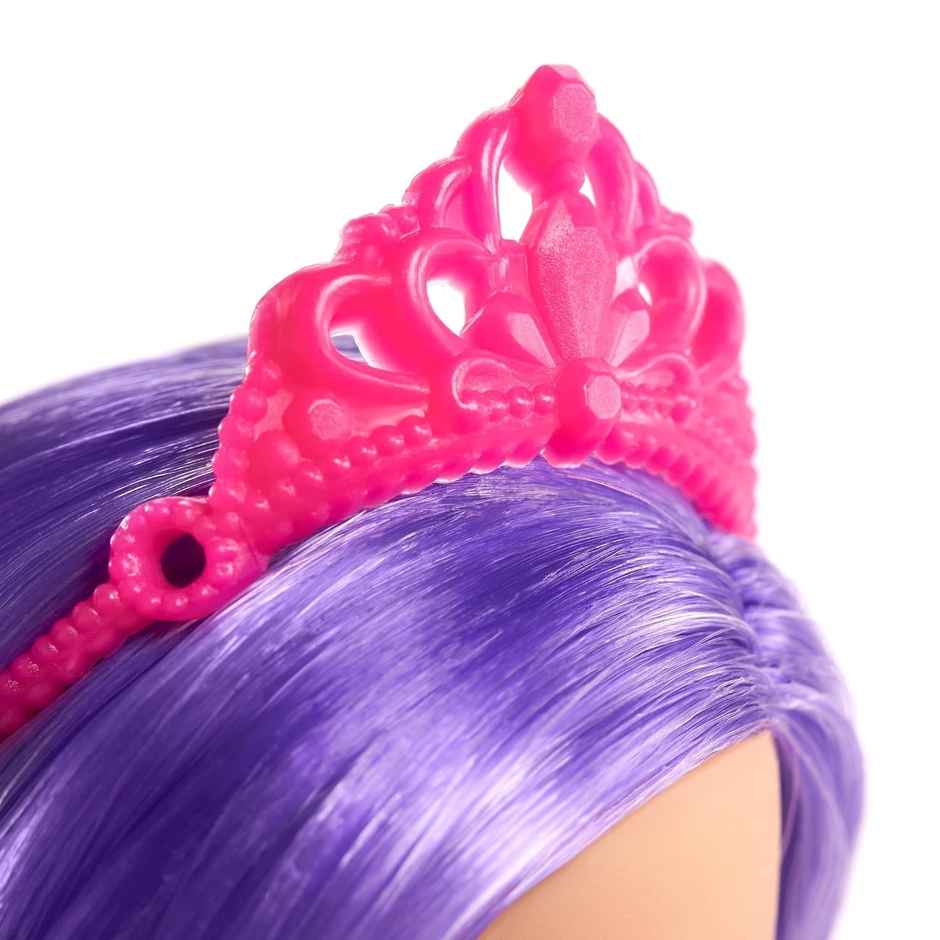 Mattel Barbie Dreamtopia Fairy Doll (11.5-in, Purple Hair) Wearing Skirt, Clip-On Wings & Tiara