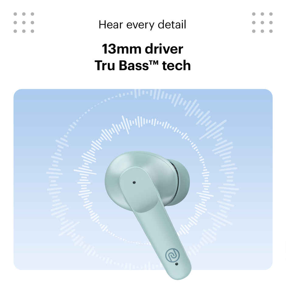 Noise Buds VS104 45H Playtime 4 Mic ENC 13mm Driver Instacharge TWS Earbuds | Mint Green