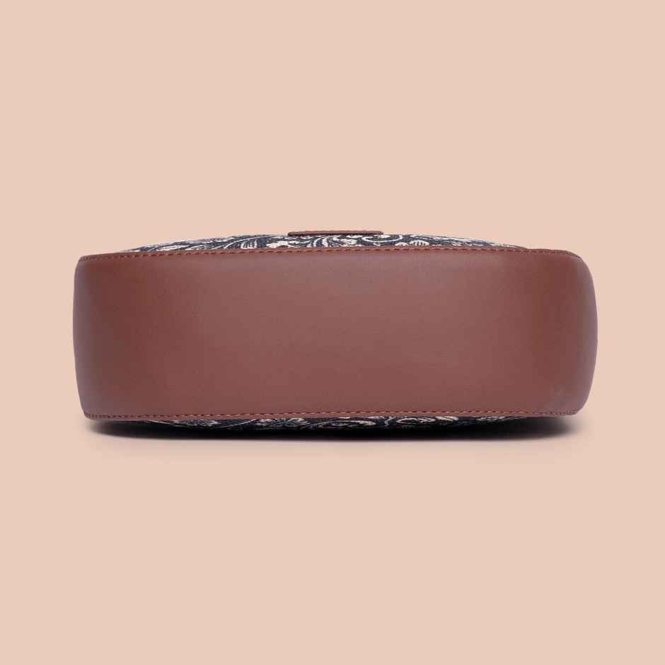 Zouk Women's Vegan Leather and Handcrafted Fabric 4 L Sling Bag | Multicolour - One Size