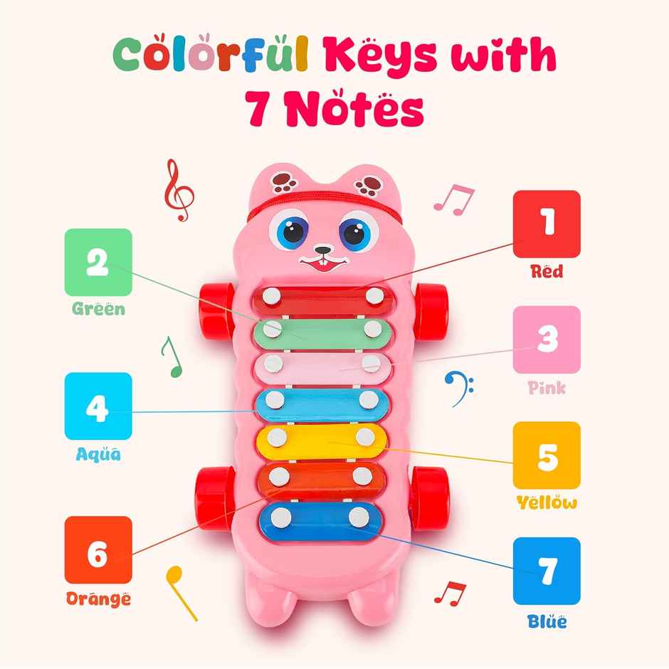 Mommers- Xylophone Musical Educational Toy for Kid | 1-3 Year Old - Pink