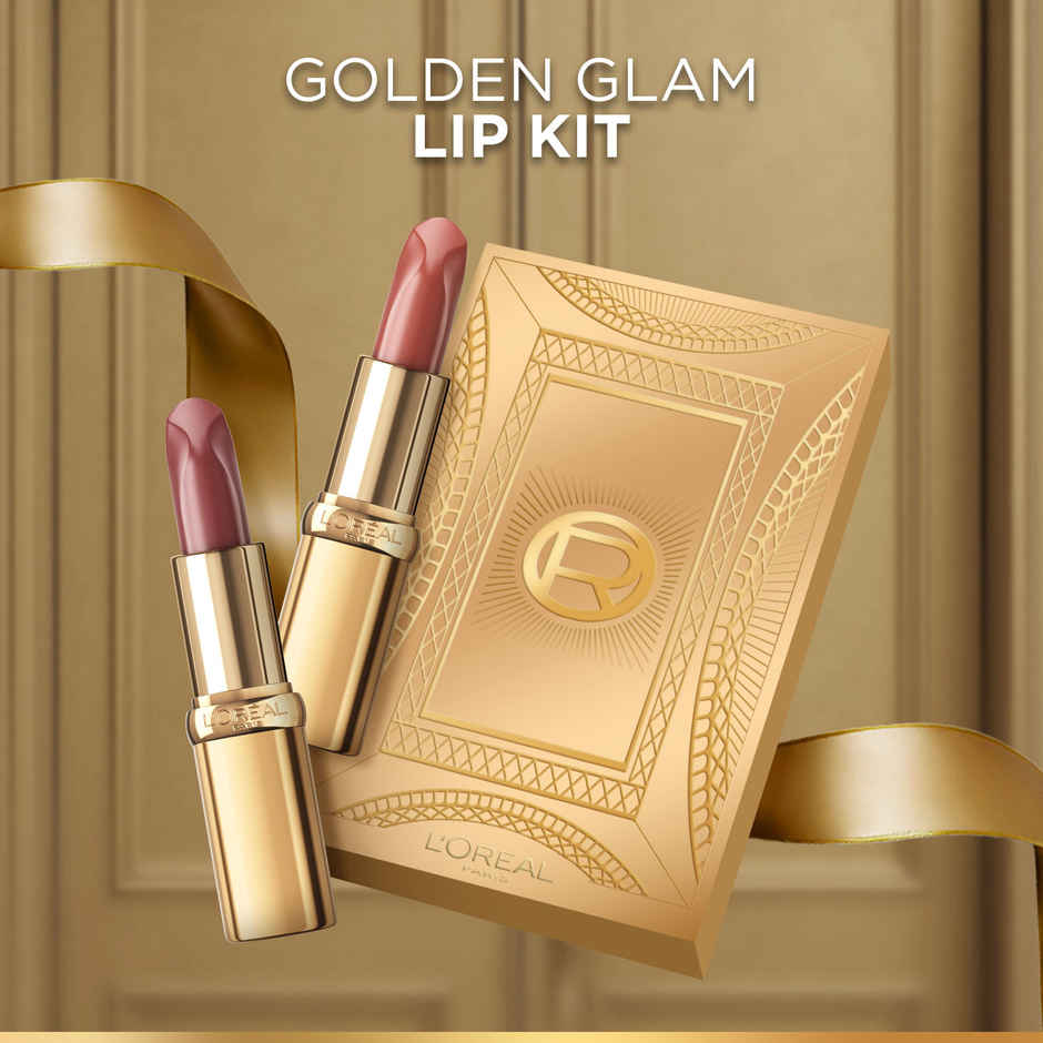 L'Oreal Paris Golden Glam Lip Kit, Color Riche Satin