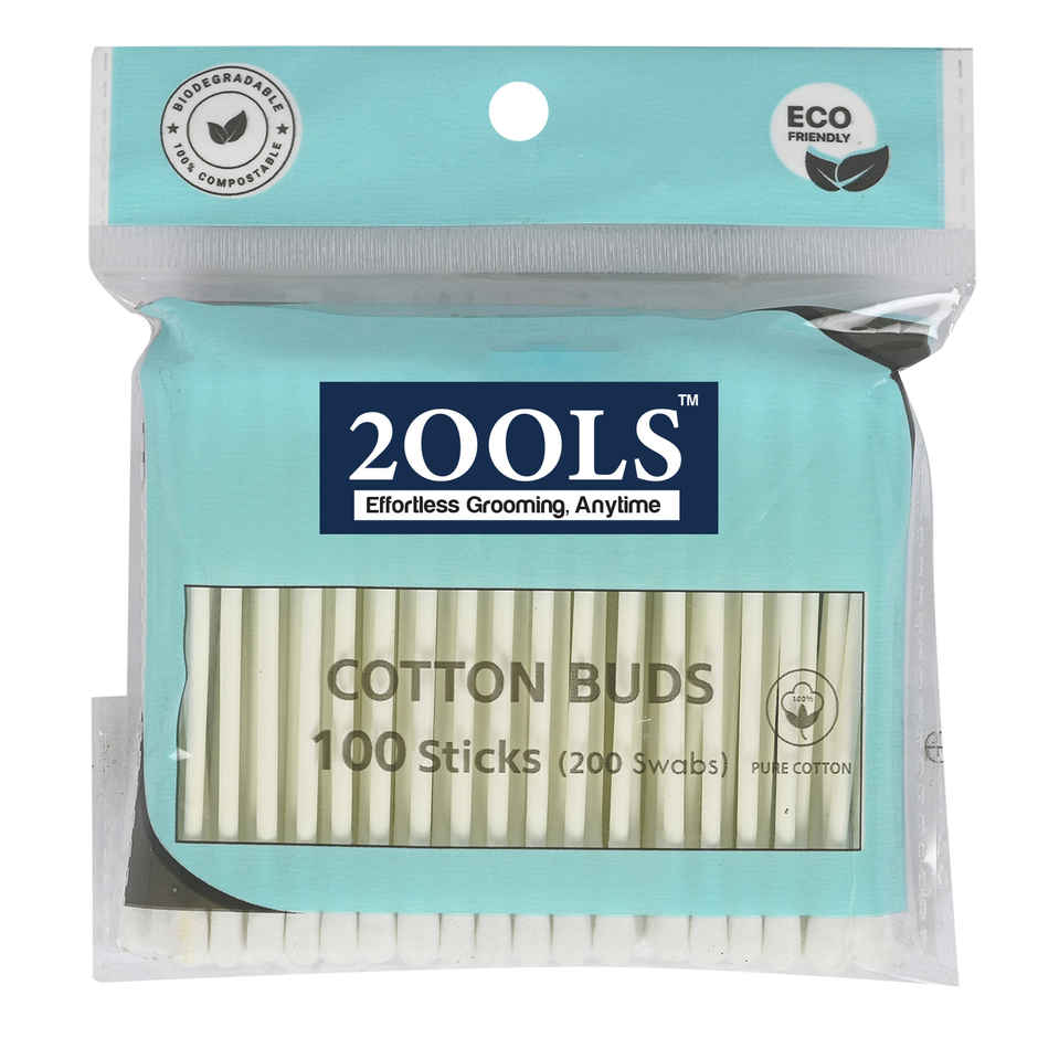 2OOLS Cotton Buds, Swab for Personal Hygiene and Beauty 100 Sticks Pouch (TSCS8002)