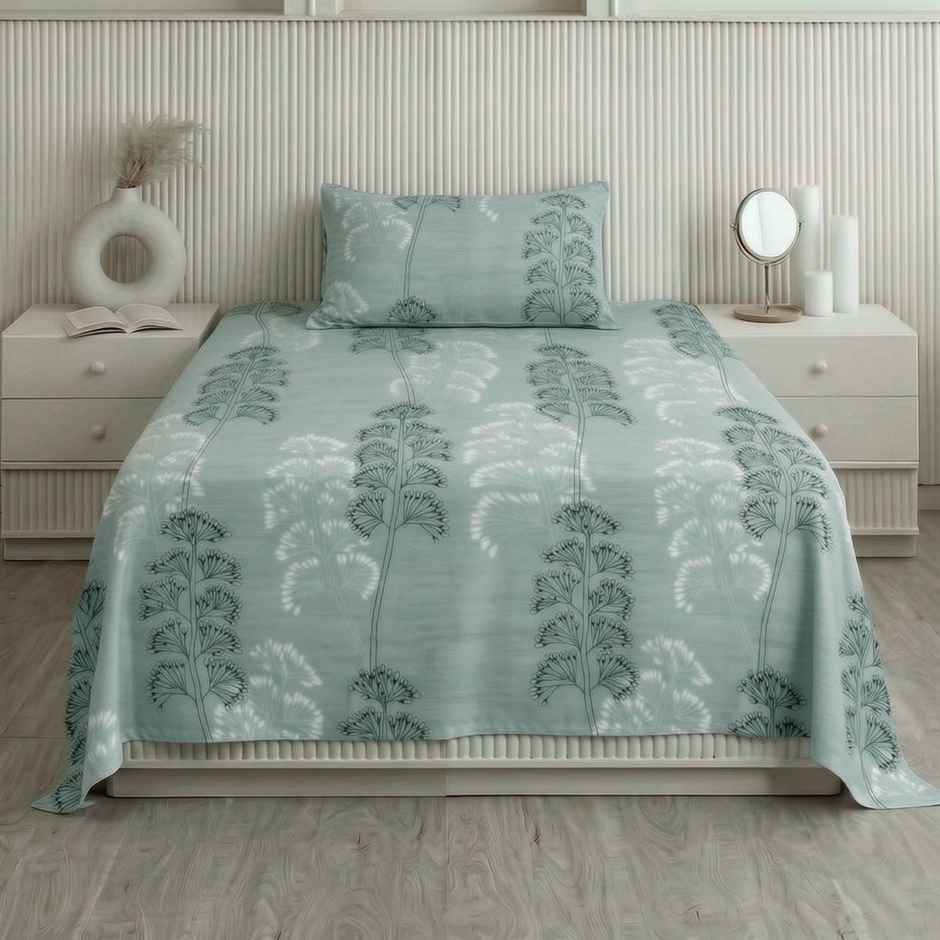 Status Crown Superfine Microfiber Single Bedsheet | Serene Floral | 150 x 220 cm