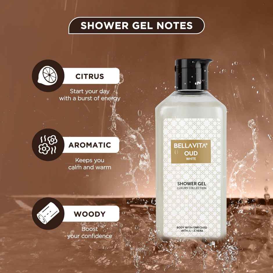 BellaVita OUD White Unisex Shower Gel for Men and Women