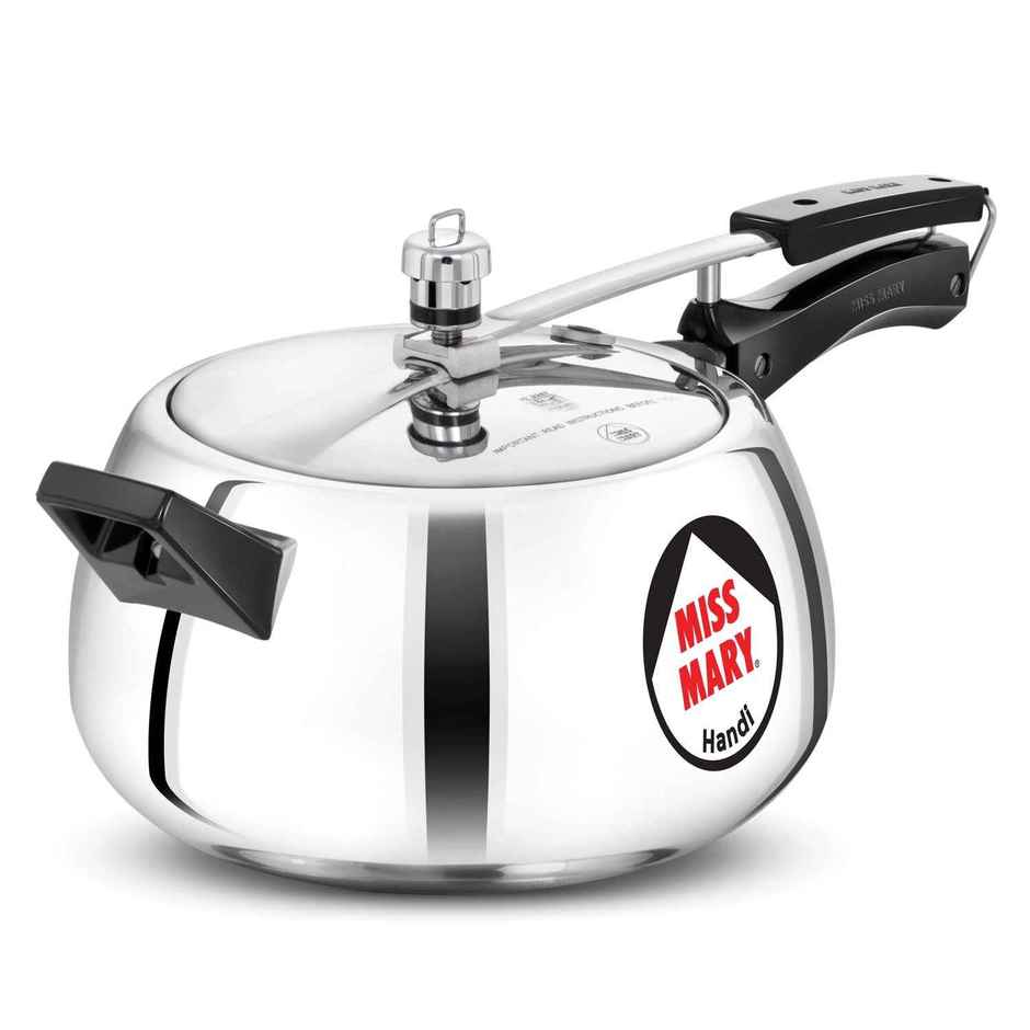 Hawkins 5 Litre Miss Mary Handi Pressure Cooker Inner Lid Cooker - Silver