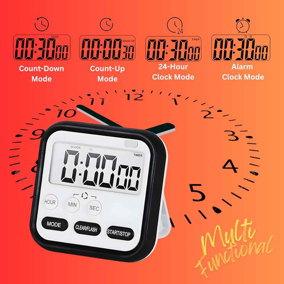 Perpetual Digital Alarm Clock with Magnet and Timer