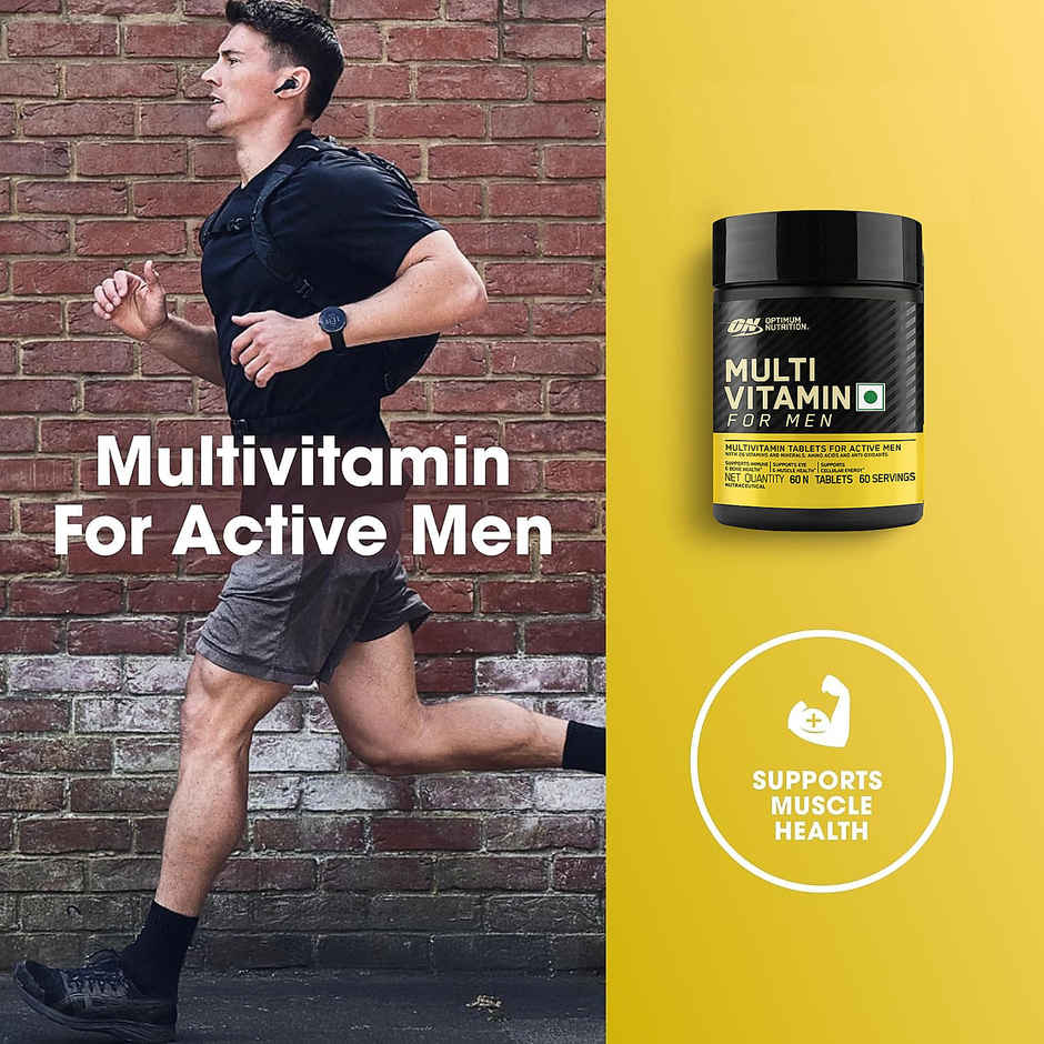 Optimum Nutrition (On) Multivitamin For Men� 60 Tablets 26 Vitamins & Minerals Amino Acids