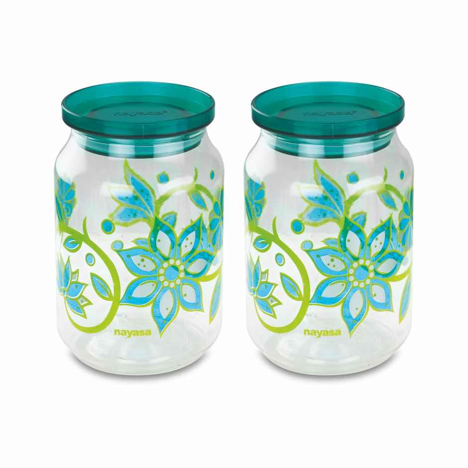 Nayasa Hermit BPA Free Food Grade Airtight Kitchen Storage Stackable Containers | Green - 1 L