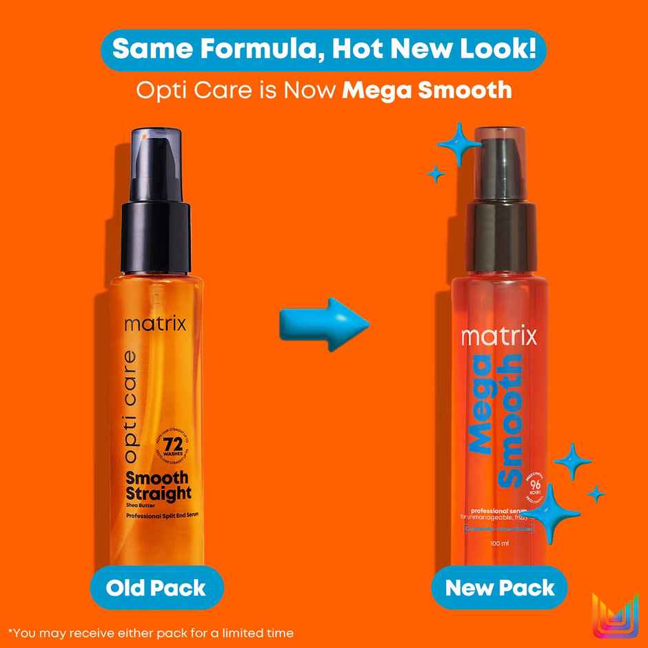 Matrix Mega Smooth Anti-Frizz Serum with Shea Butter & Ceramides | 4-Days Frizz Control